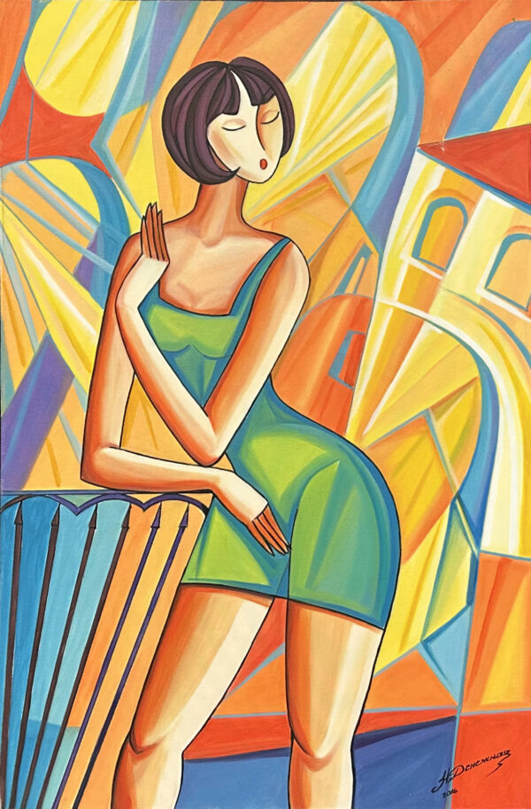 "Balcony Reverie" - original oil painting by Nadezhda Segal Balcony Reverie oil painting by Nadezhda Segal